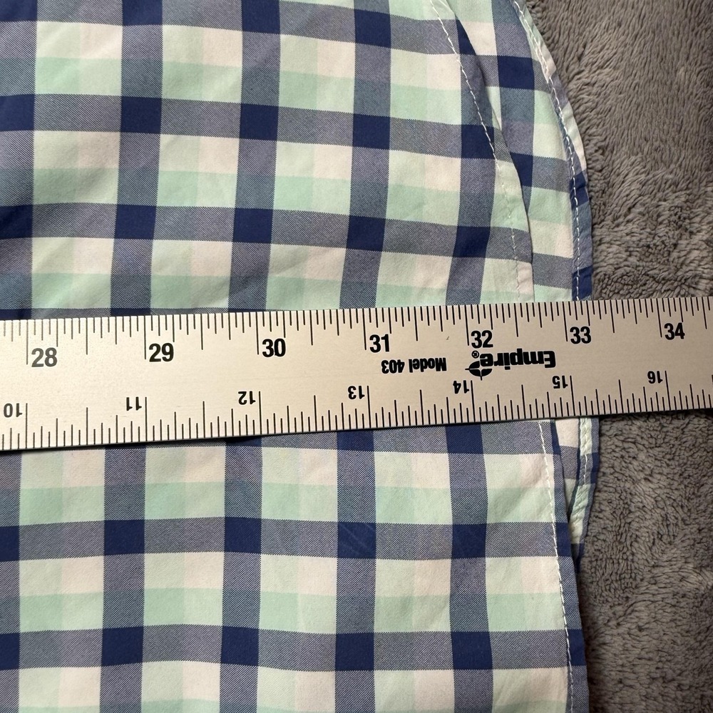Vineyard Vines Slim Fit Tucker Shirt Mens Size 2XL Blue Check Nylon Long Sleeve - Picture 9 of 16